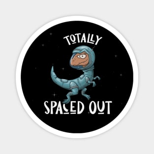 Spaced Out Dinosaur Astronaut in Outer Space Velociraptor Magnet